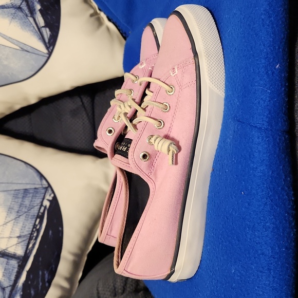 Make Offer! Sperry Topsider slip on boat shoe, pink thick canvas sneaker Size 6 - Picture 11 of 12